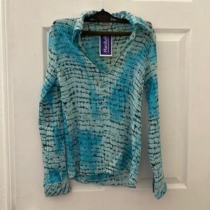 Jaipur - Retro Blue Patterned Collared Shirt